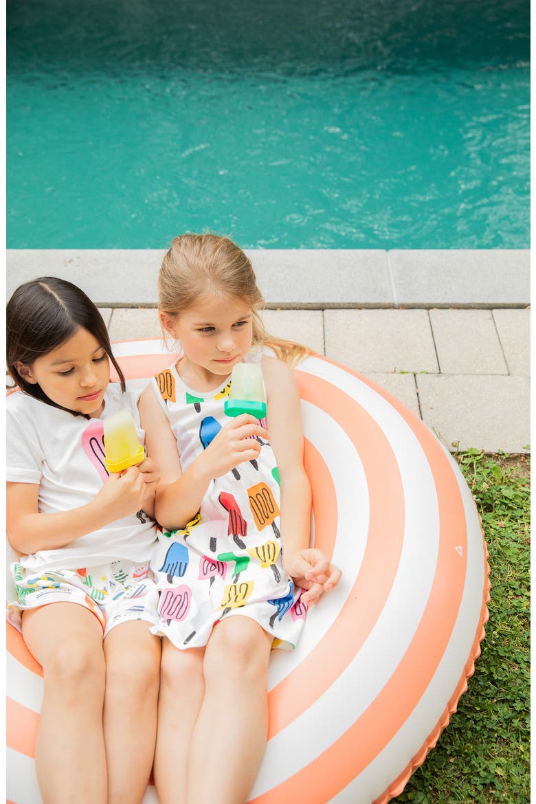Kids' Ice Pops Recycled & Organic Cotton Sundress, Alternate, color, NATURAL/ SUMMER