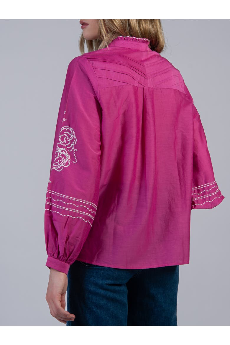 Camellia Silk Cotton Blouse, Alternate, color, Rosehip