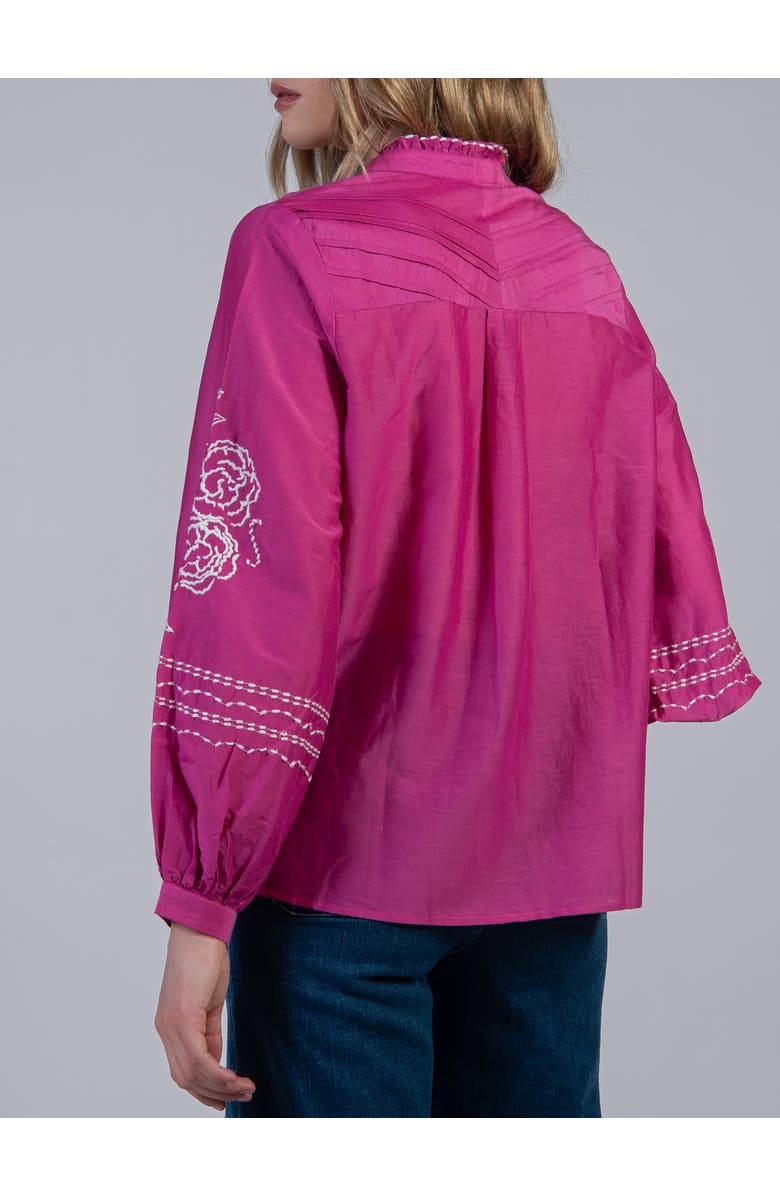 Cape Cove Camellia Silk Cotton Blouse, Alternate, color, Rosehip