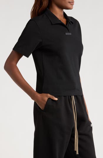 Cotton Blend Piqué Crop Polo