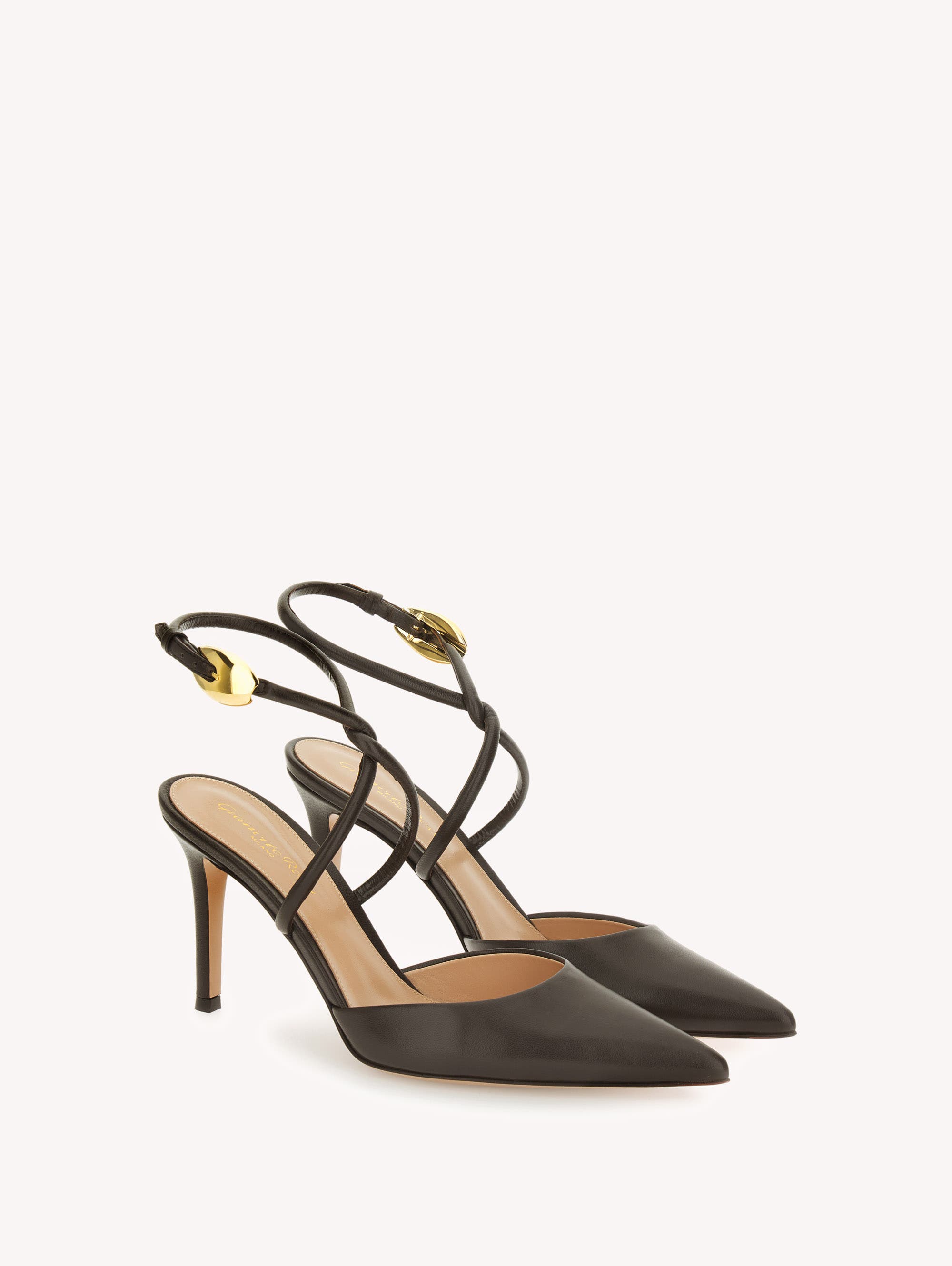 Gianvito Rossi Jungle Mamba Sling Ankle Pump, Alternate, color, Brown Lamb Leather