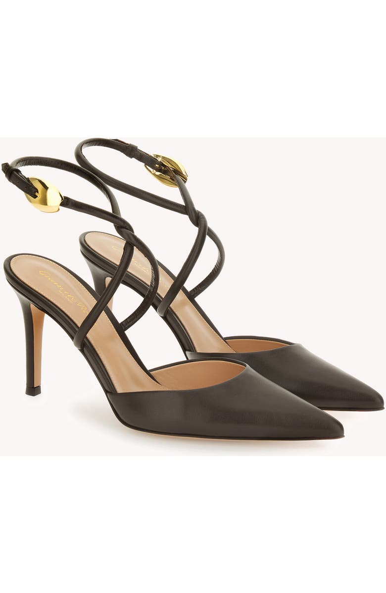 Gianvito Rossi Jungle Mamba Sling Ankle Pump, Alternate, color, Brown Lamb Leather