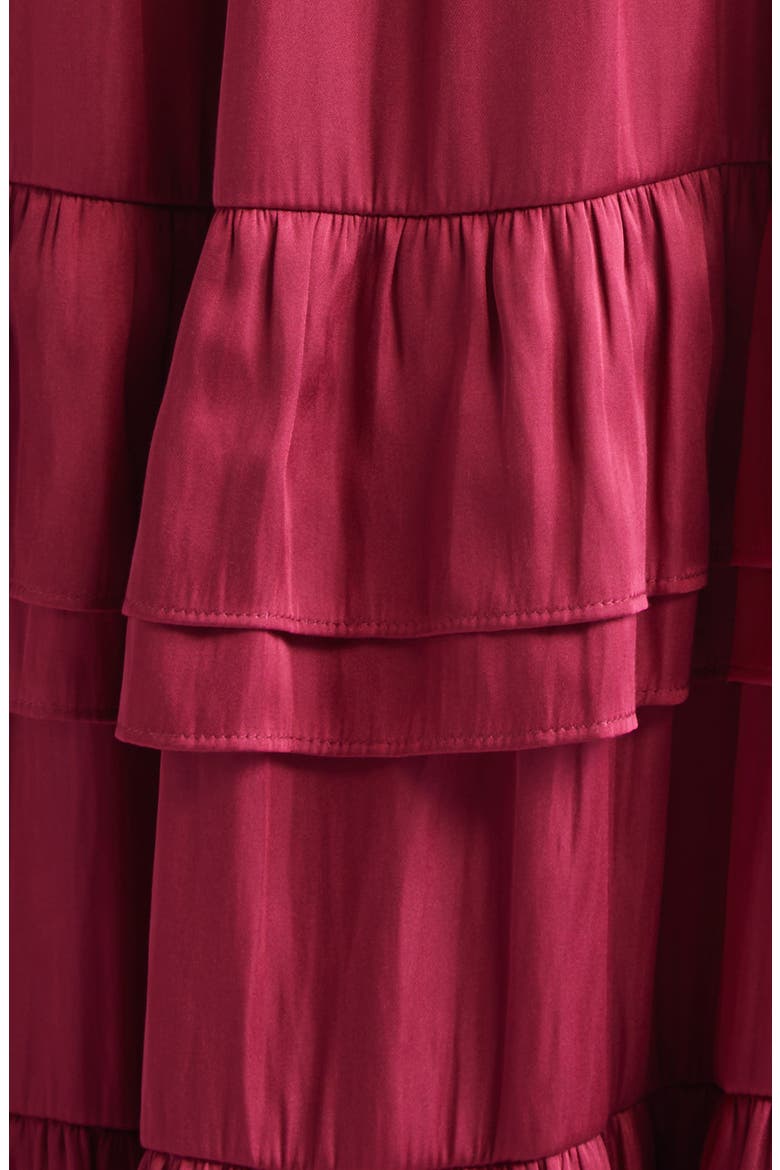 Klea Tiered Maxi Dress, Alternate, color, CARMINE
