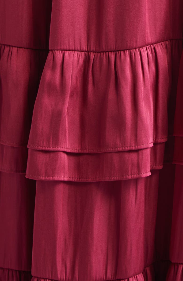 Derek Lam 10 Crosby Klea Tiered Maxi Dress, Alternate, color, Carmine