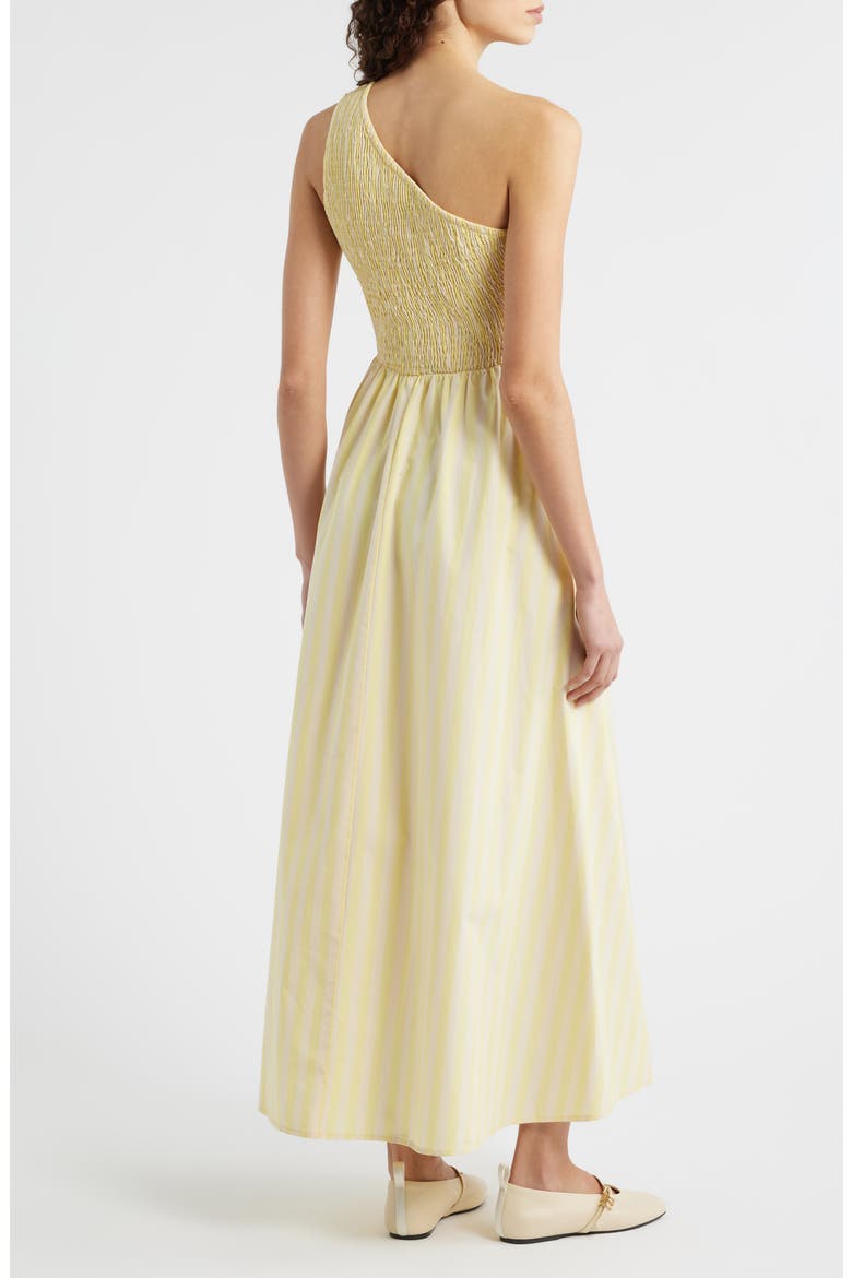 Selkie One-Shoulder Organic Cotton Fit & Flare Dress, Alternate, color, BEURRE