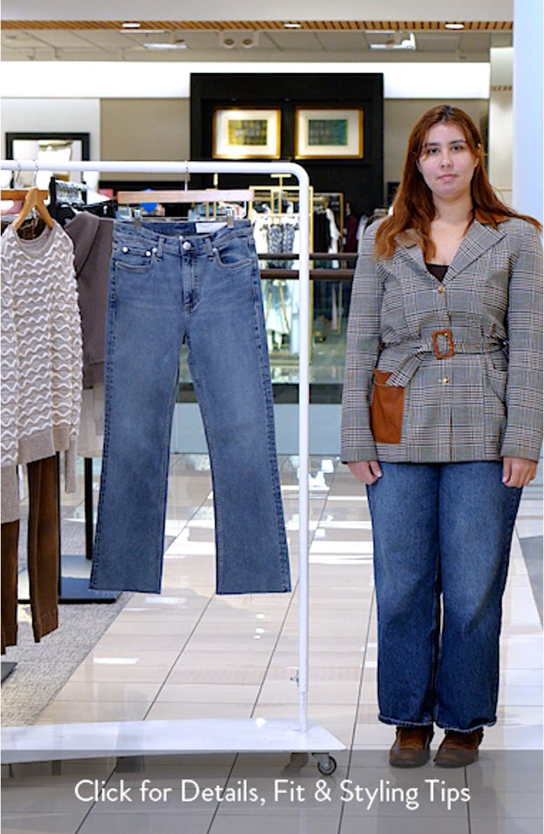 Flexi Peyton Raw Hem Mid Rise Ankle Bootcut Jeans, sales video thumbnail