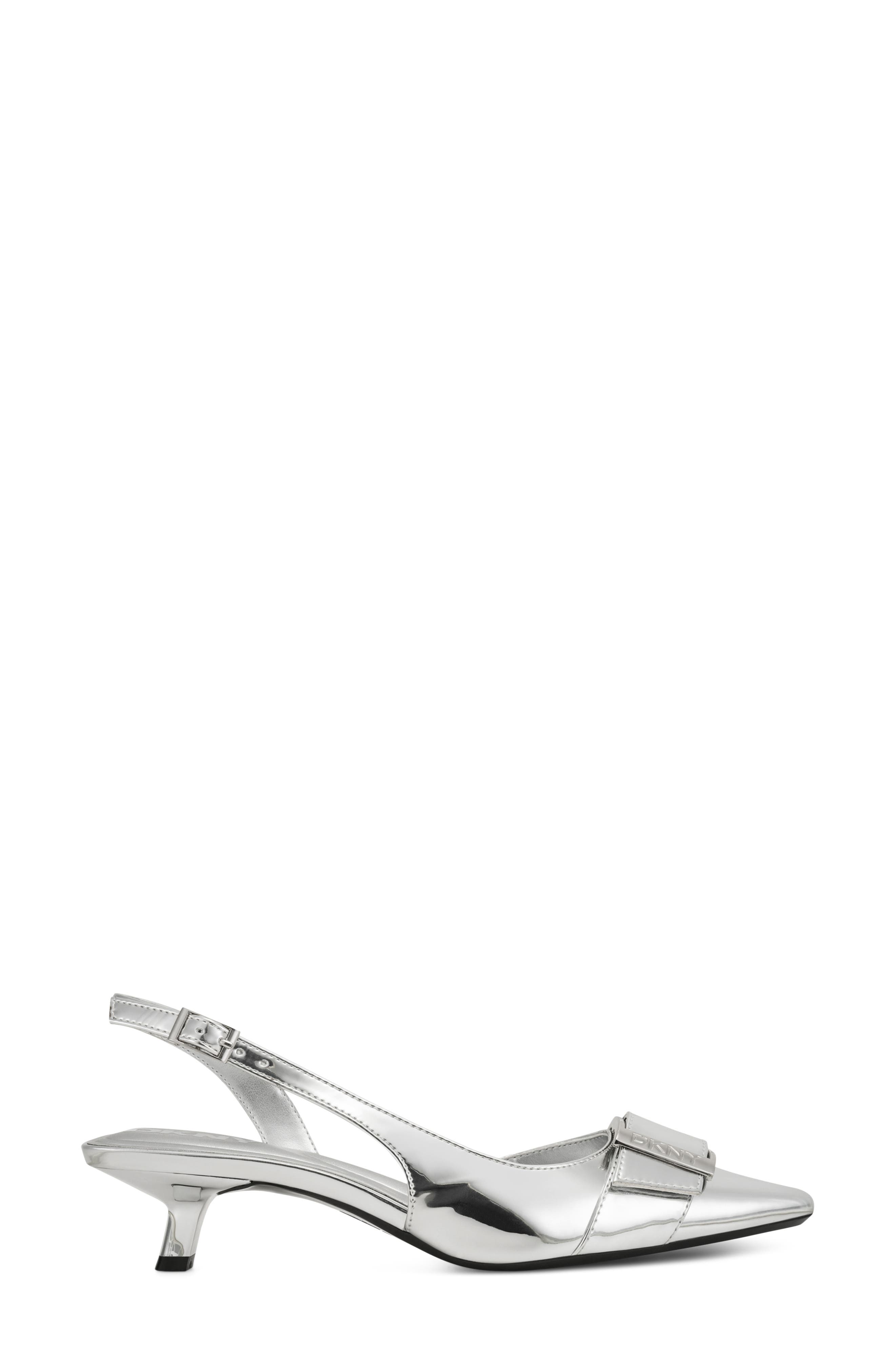 DKNY Naylor Pointed Toe Slingback Pump, Alternate, color, Silver