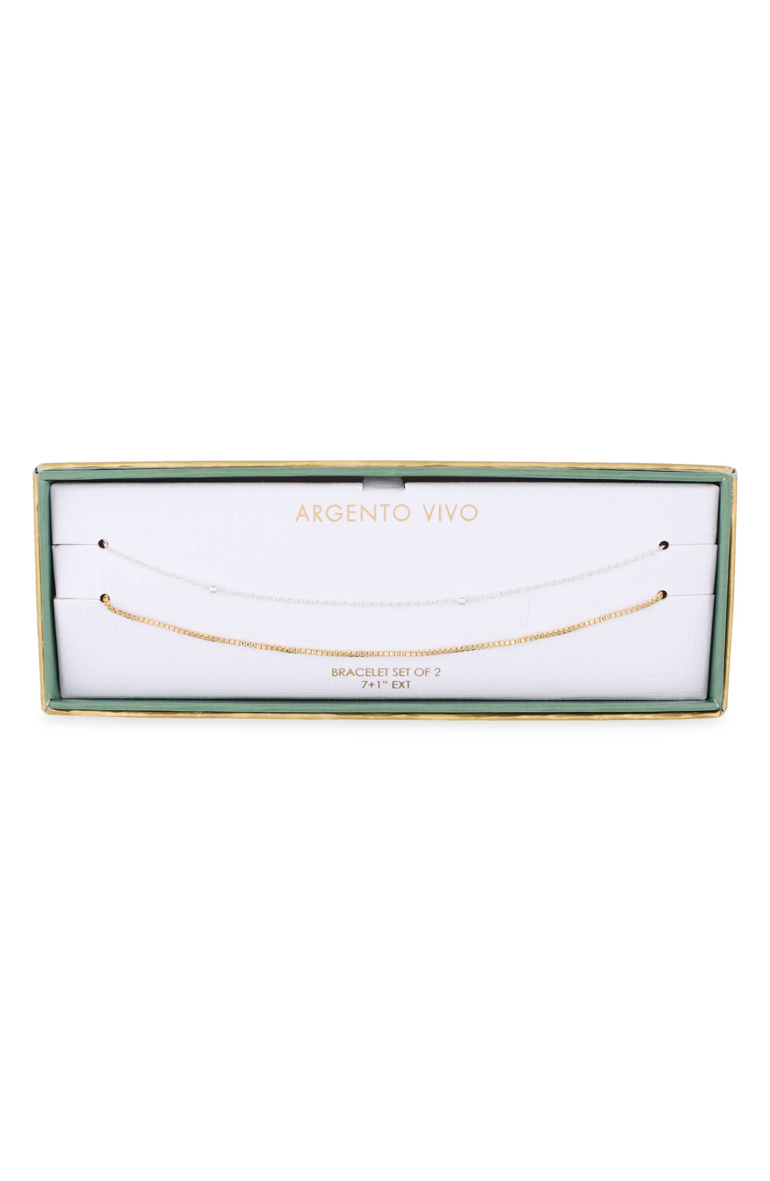 Set of 2 Two-Tone Chain Bracelets