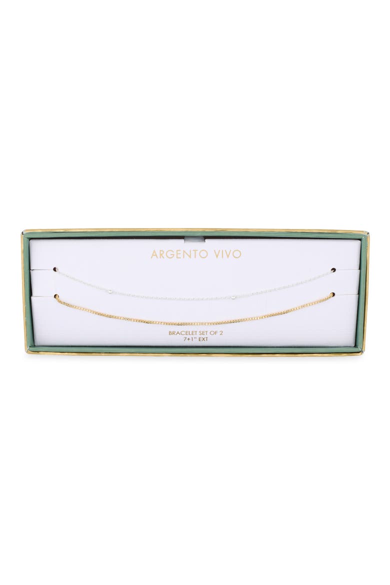 Set of 2 Two-Tone Chain Bracelets, Main, color, GOLD/ SIL