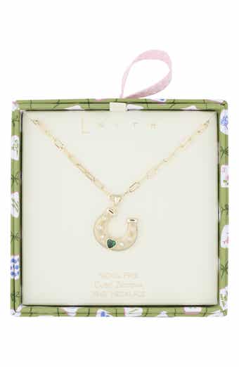 Cubic Zirconia Horseshoe Pendant Necklace