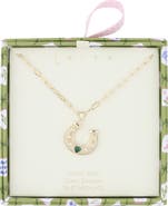 Leith Cubic Zirconia Horseshoe Pendant Necklace
