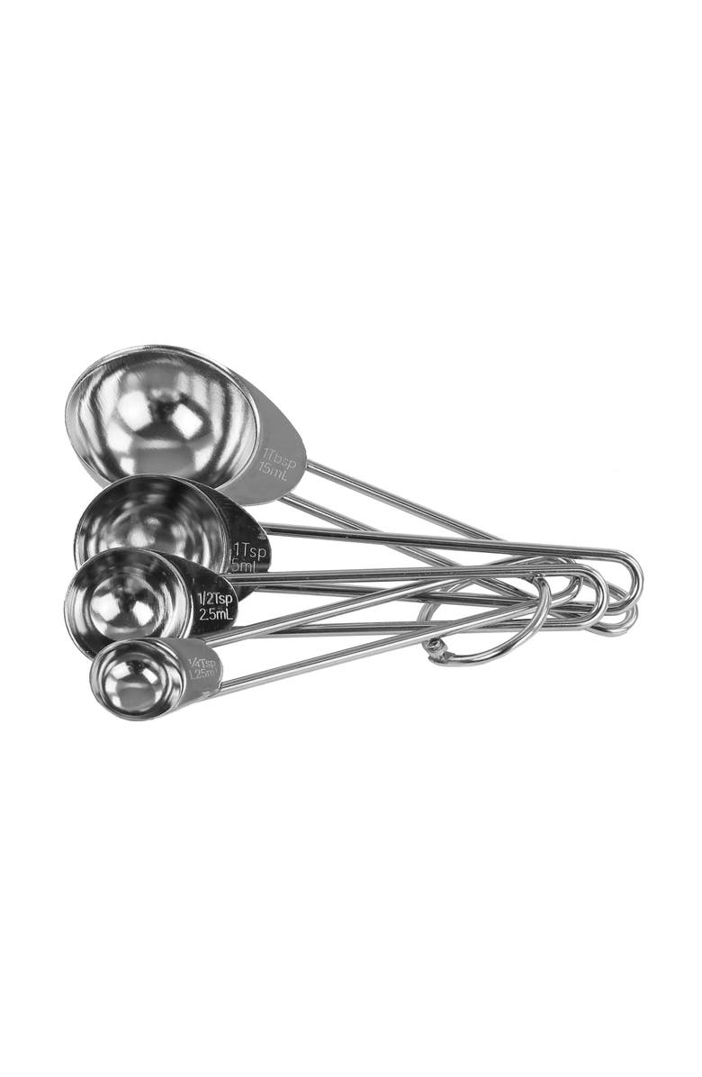 MARTHA STEWART Stainless Steel Measuring Spoons, Main, color, Silver