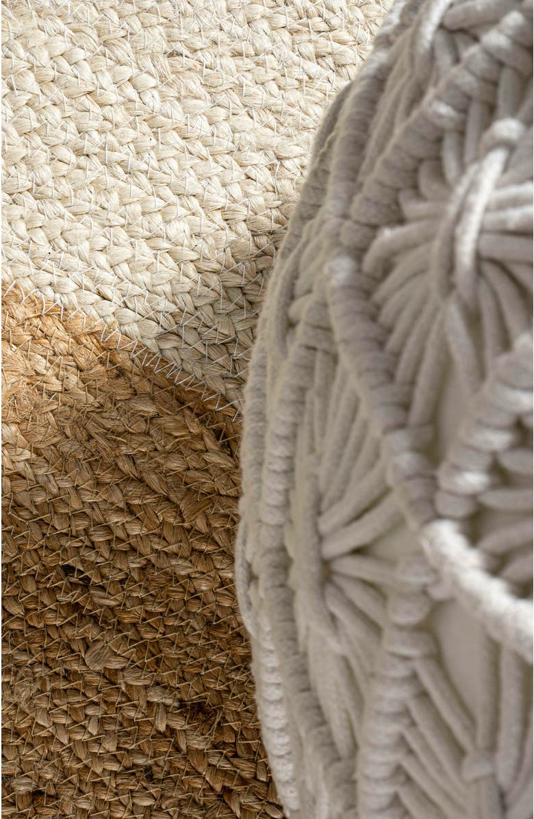 JONATHAN Y Oceana Two-Tone Boho Jute Circle Round Area Rug, Alternate, color, Cream/Natural