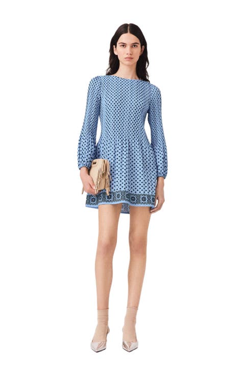 Patterned pleated dress