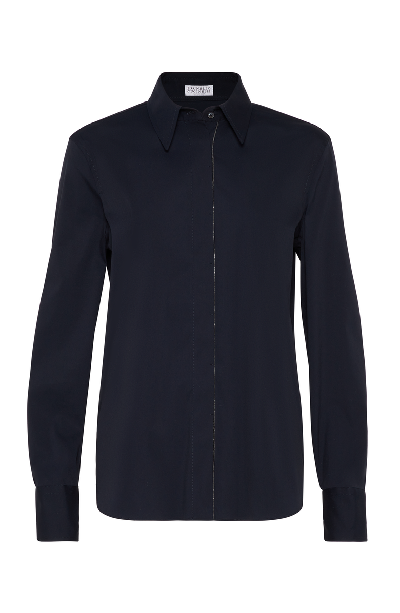 Brunello Cucinelli Stretch poplin shirt, Main, color, 