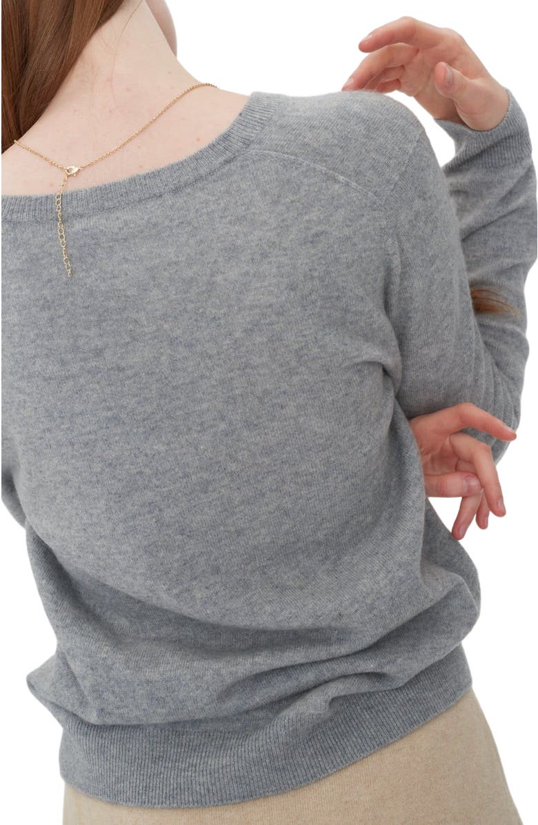 GOBI Mongolian Cashmere Essential Cashmere V-Neck Sweater, Alternate, color, Vapor Blue
