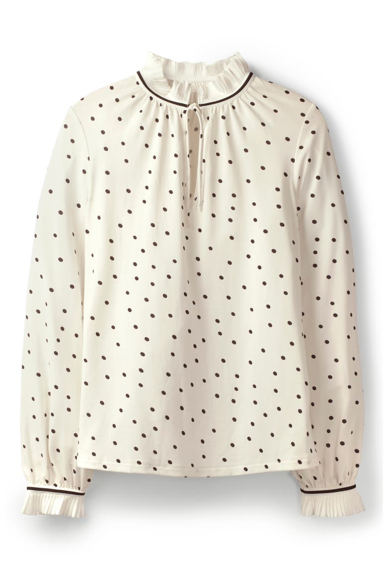 Bronwyn Jersey Top, Alternate, color, IVORY/ BLACK SPOT
