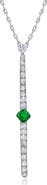 Mindi Mond Reconceived Diamond & Emerald Bar Pendant Necklace