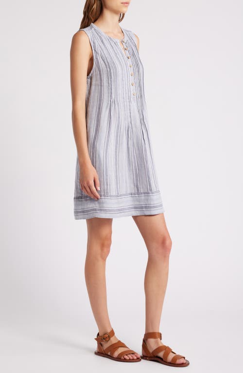 Faherty Isha Stripe Sleeveless Linen Dress In Day Lily Stripe