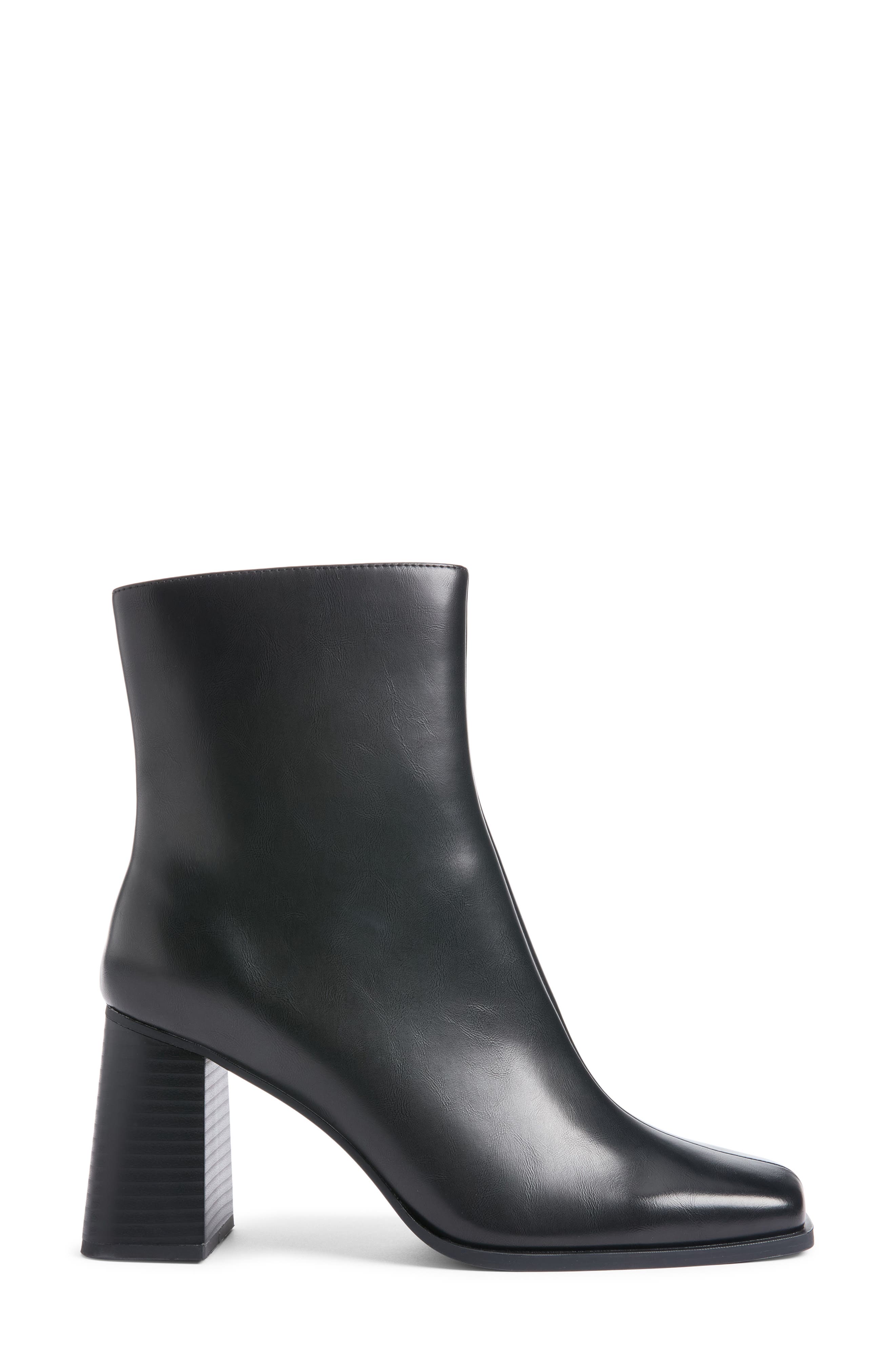 Liora Faux Leather Bootie, Alternate, color, BLACK