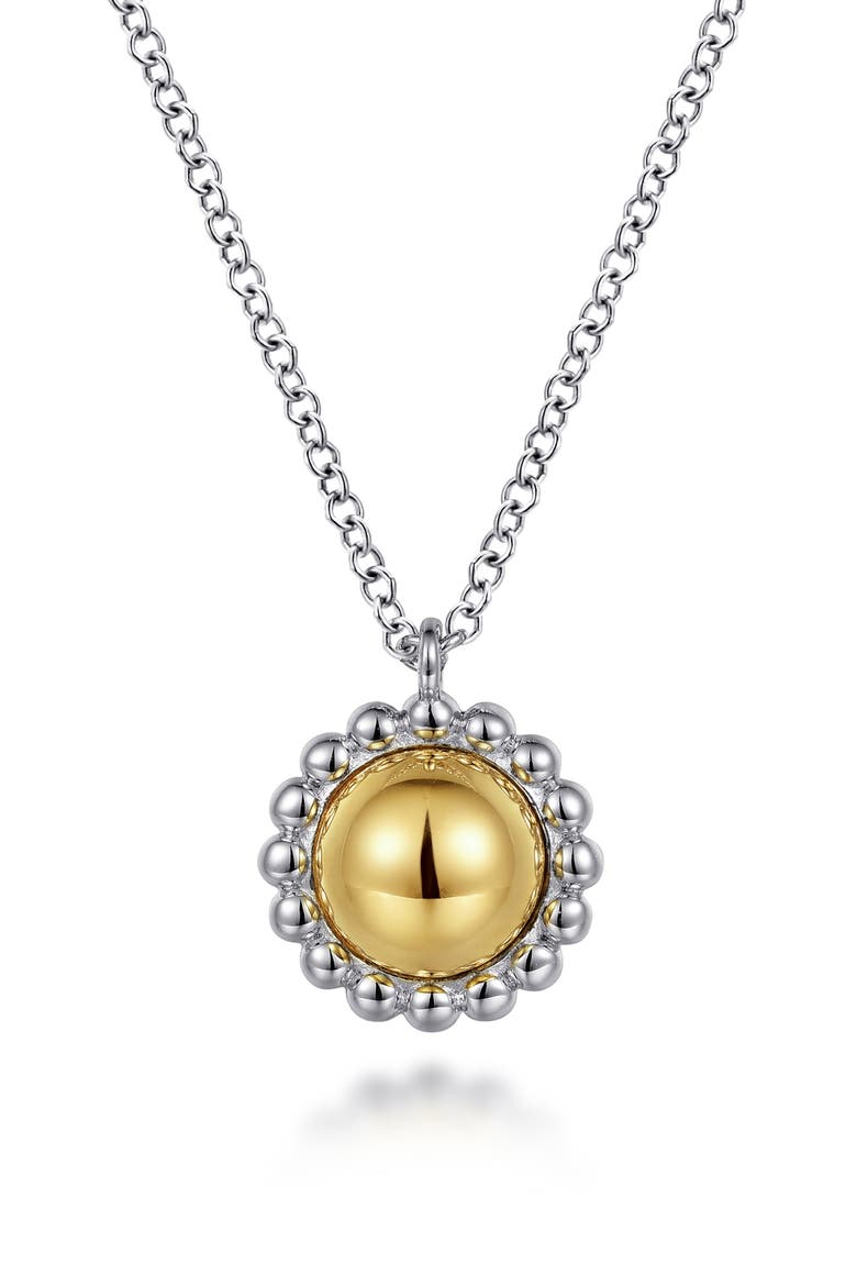 Dome Pendant Necklace, Main, color, STERLING SILVER