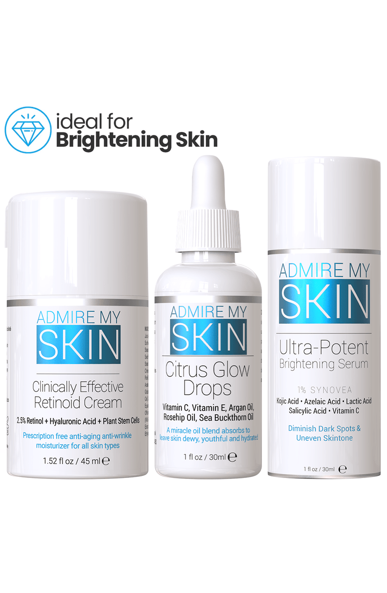 Admire My Skin Skin Brightening Products for Dark & Uneven Skin Tone - 3 product, Main, color, NO COLOR