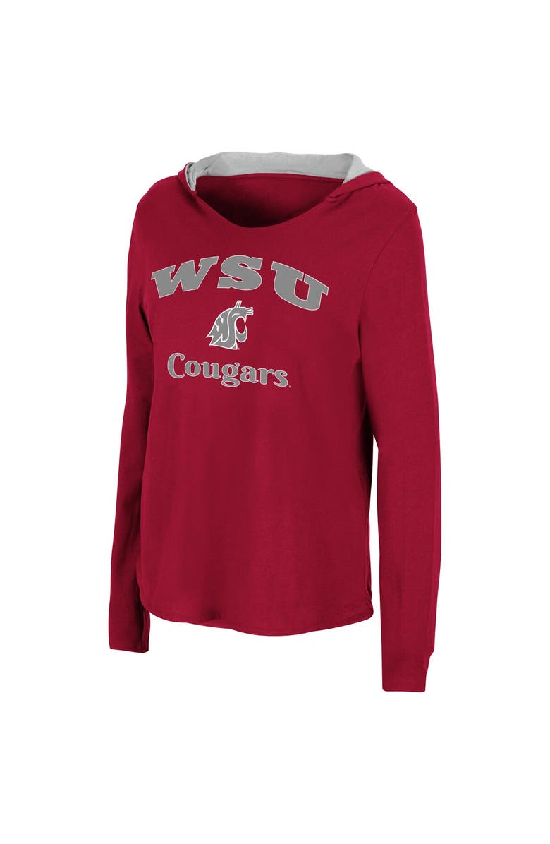COLOSSEUM Women's Colosseum Crimson Washington State Cougars Catalina Hoodie Long Sleeve T-Shirt, Alternate, color, Crimson