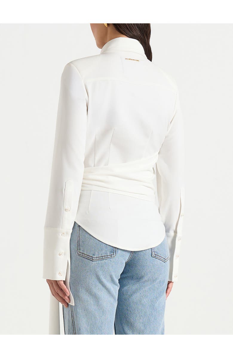 Manière De Voir Fia Wrap Shirt With Hardware Detail, Alternate, color, White