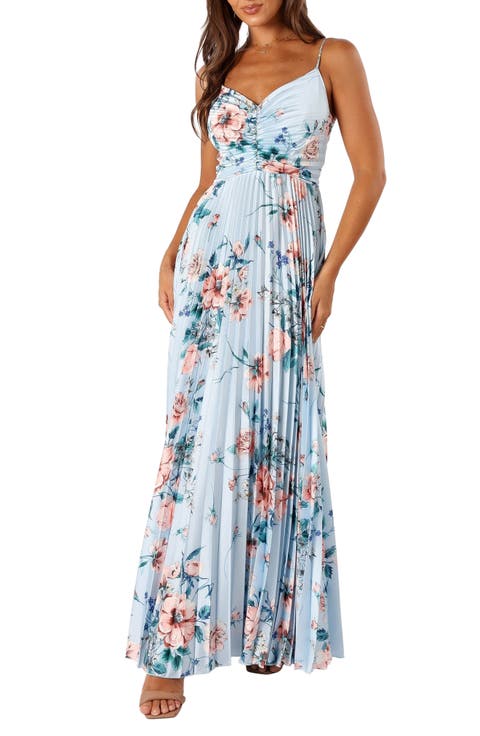 Naira Floral Pleated Maxi Dress