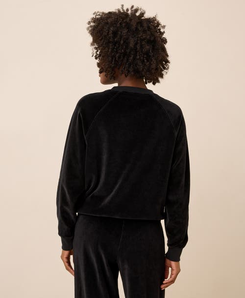 Pact Pure Velour Crew Sweatshirt In Black