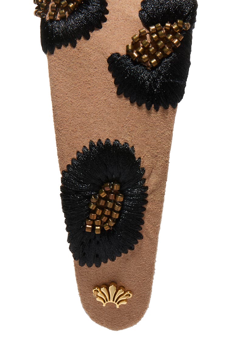 Lele Sadoughi Brigitte Embellished Leopard Faux Suede Headband, Alternate, color, Espresso