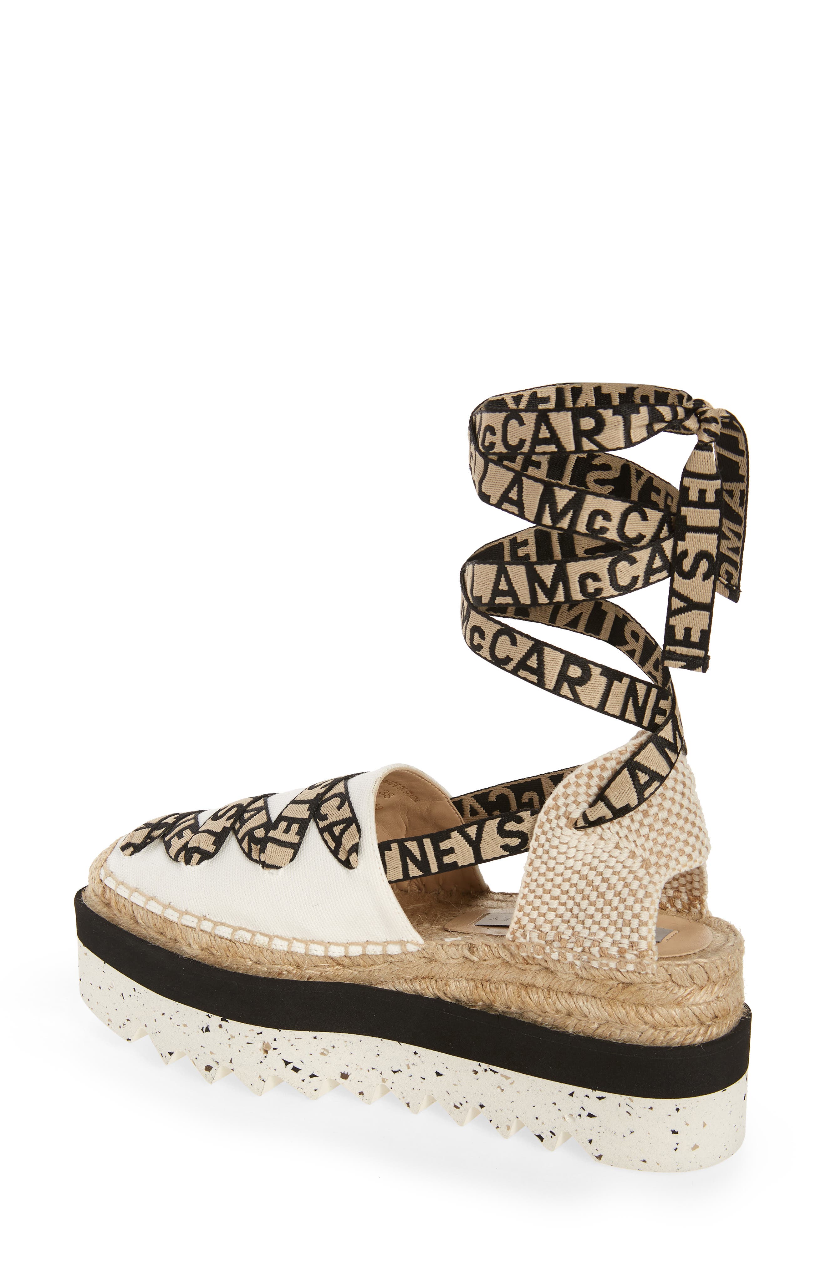 Gaia Logo Strap Espadrille, Alternate, color, CAMELIA
