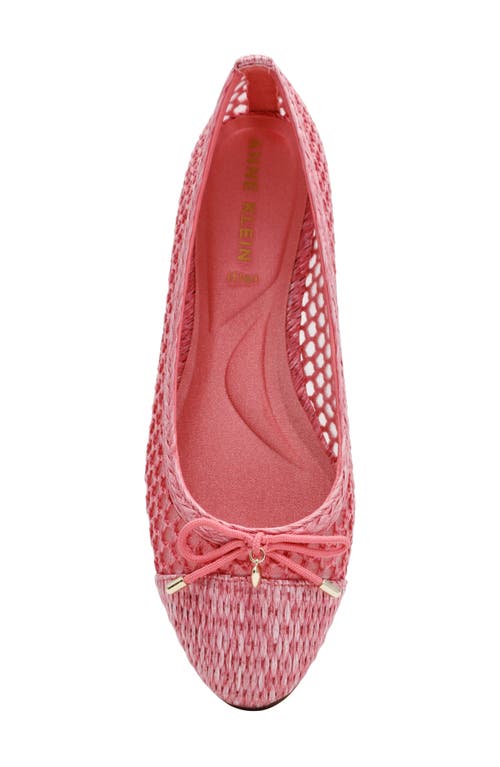 Anne Klein Luci Cap Toe Ballet Flat In Pink Raffia