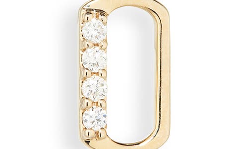 Lana 14k Gold Diamond Initial Single Stud Earring In Brown