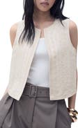 MANGO Embroidered Linen Vest