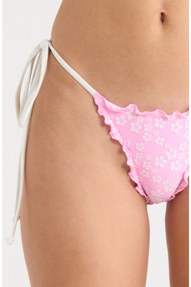 Lettuce Edge Side Tie Bikini Bottoms, Alternate, color, SUGAR SPRINKLE