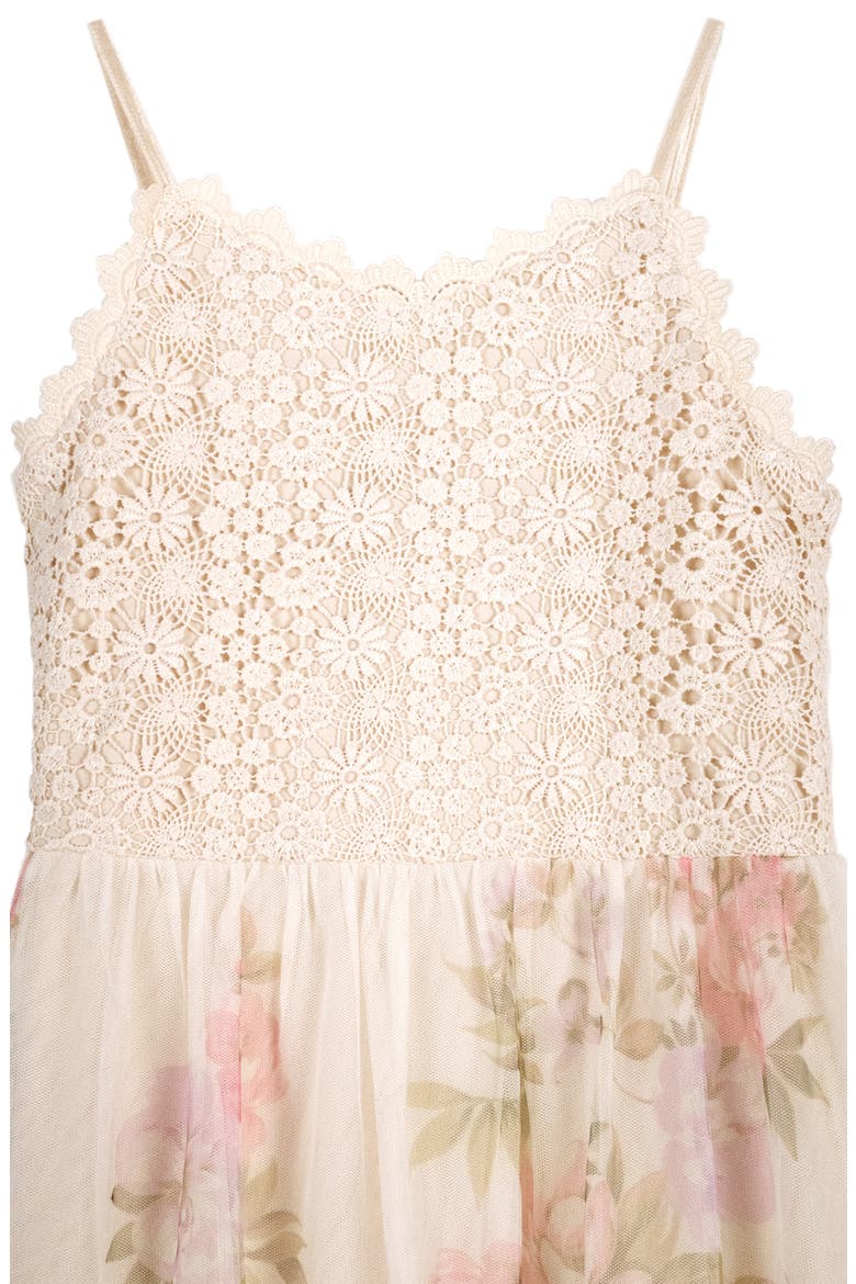Kids' Lace Bodice Tiered Dress, Alternate, color, NATURAL