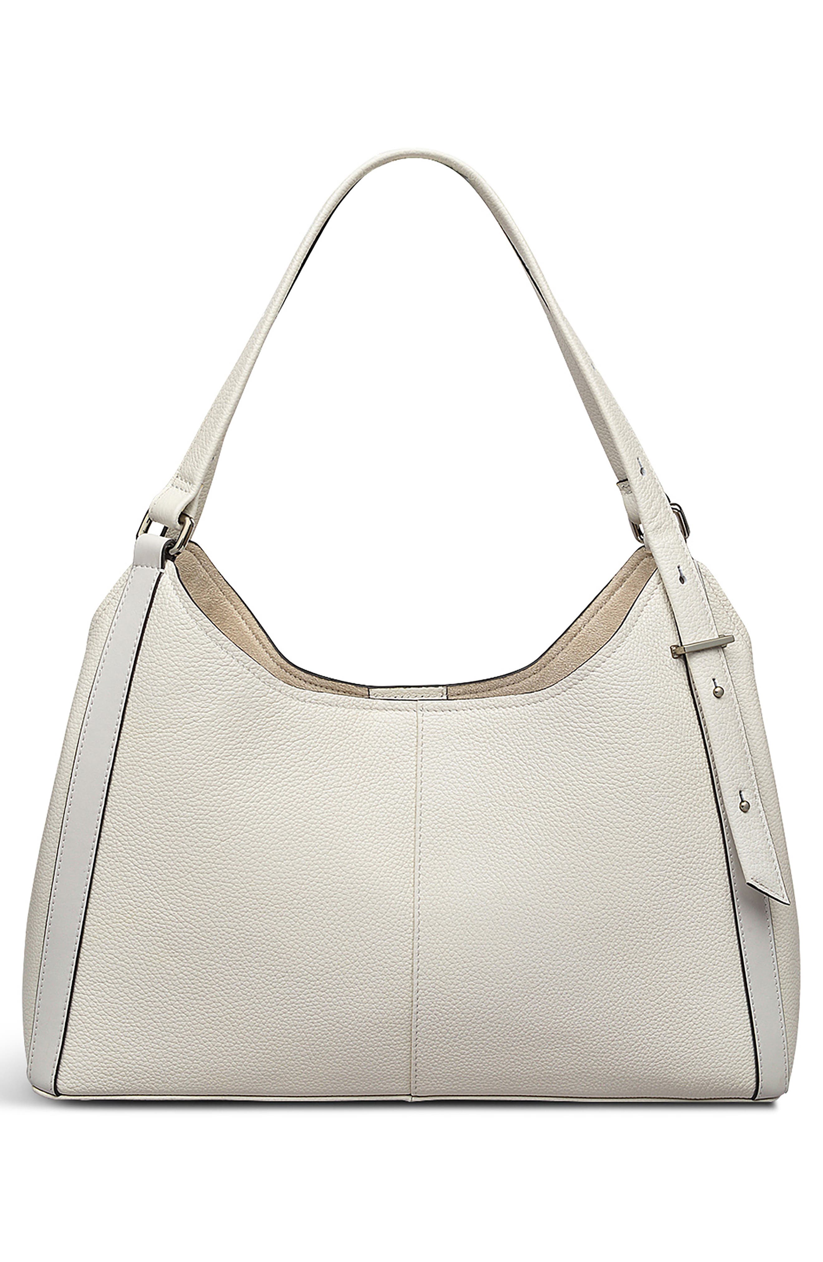 Radley Clarendon Row Leather Shoulder Bag, Alternate, color, Chalk