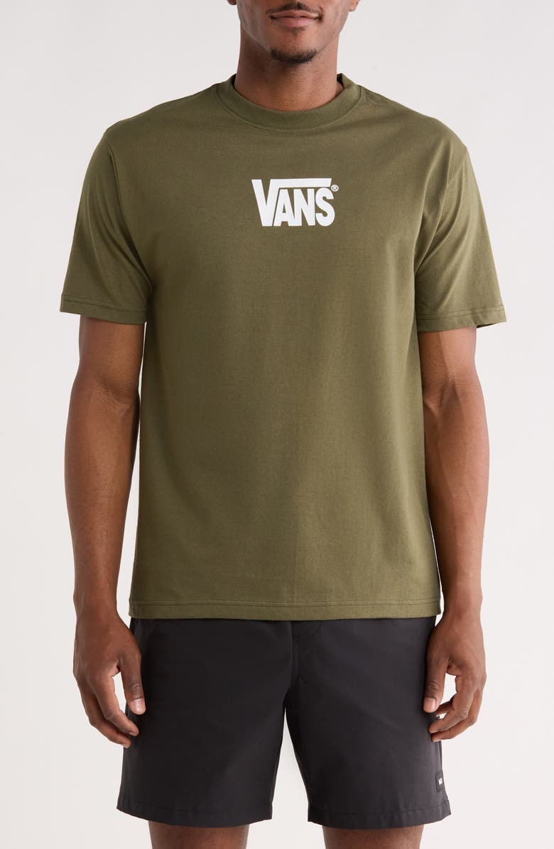Vans Stretch Logo Cotton Graphic T-Shirt, Main, color, Mossy Olive