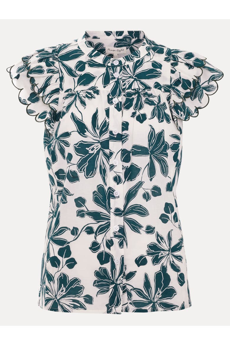 Rena Cotton Blouse, Alternate, color, Green