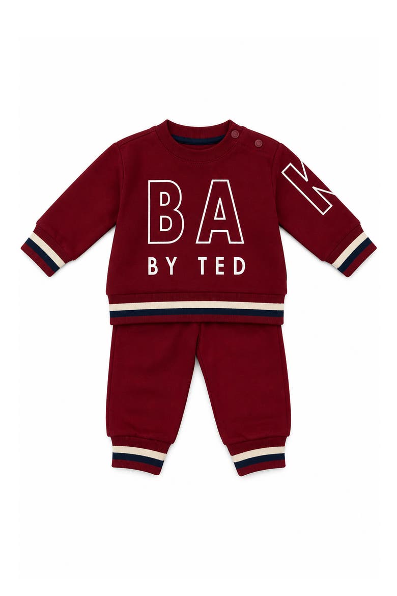 Kids' 2-Piece French Terry Sweatshirt & Pants Set, Main, color, RED