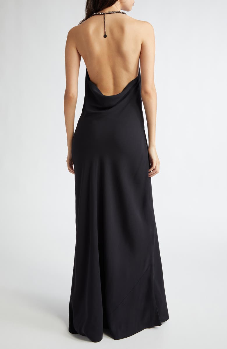 Stella McCartney Crystal Embellished Halter Cocktail Dress, Alternate, color, 