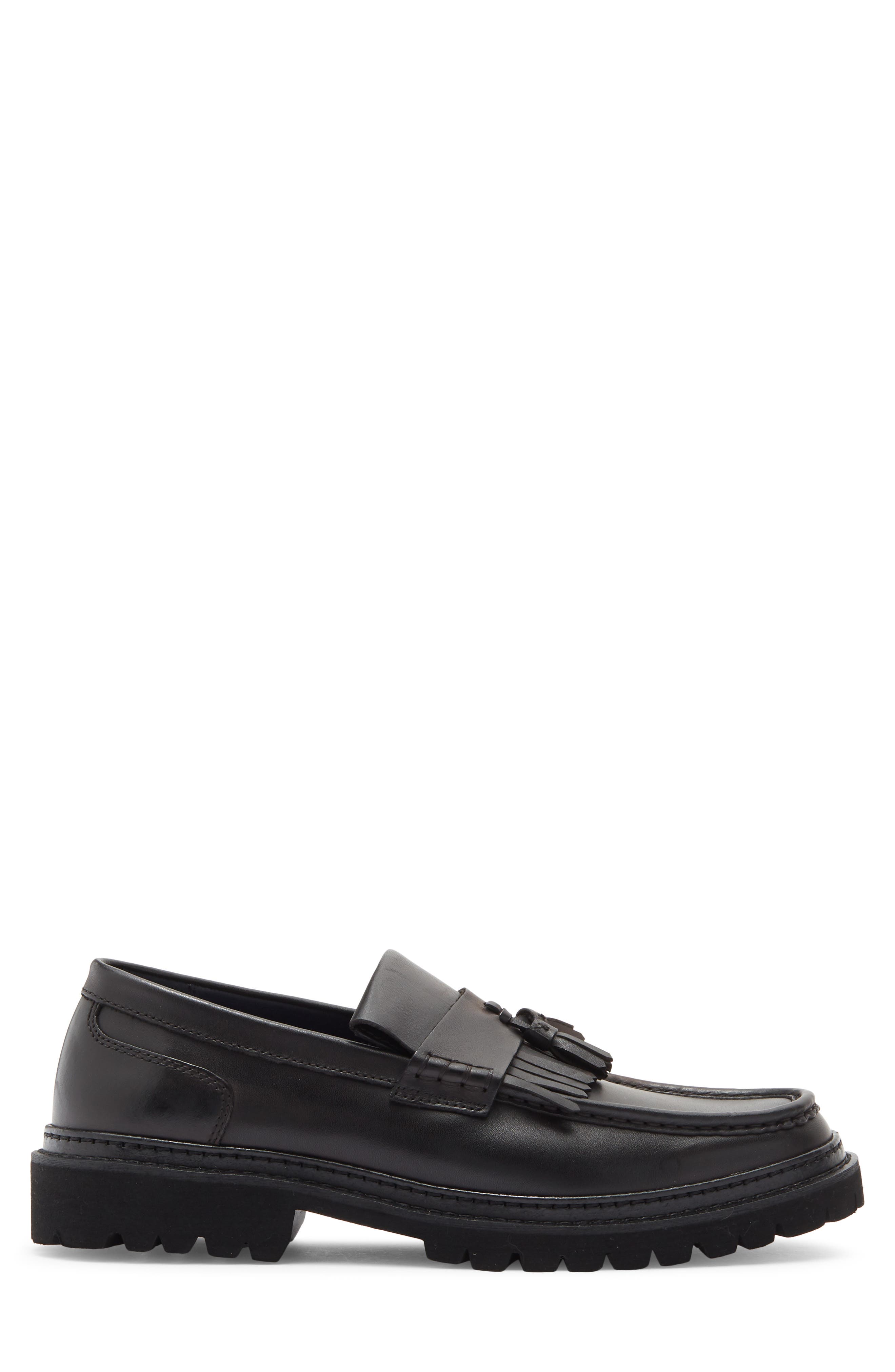 Ankara Kiltie Loafer, Alternate, color, BLACK LEATHER
