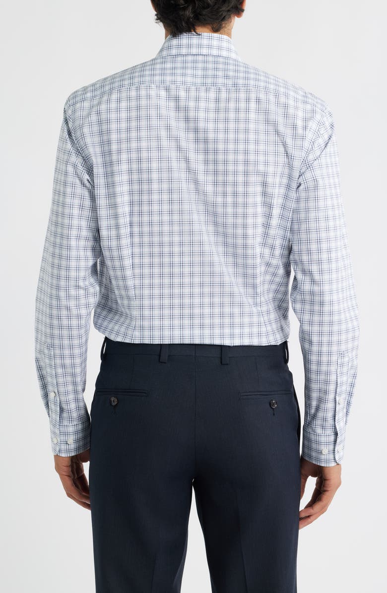 Nordstrom Extra Trim Fit Check Non Iron Cotton Dress Shirt, Alternate, color, Lilac Ramos Plaid