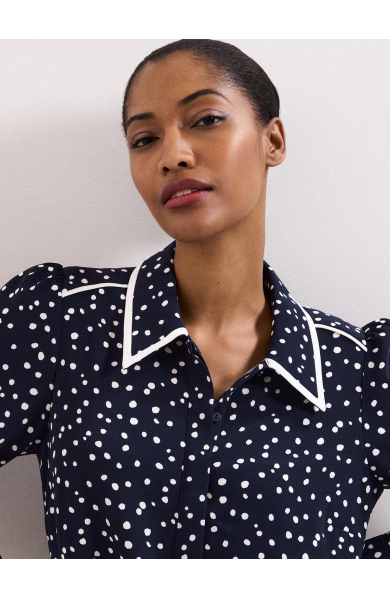 Phase Eight Collared Mini Tunic Dress, Alternate, color, Navy/Ivory