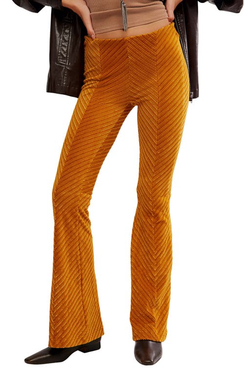 Free People Penny Flare Velvet Pants In Brown