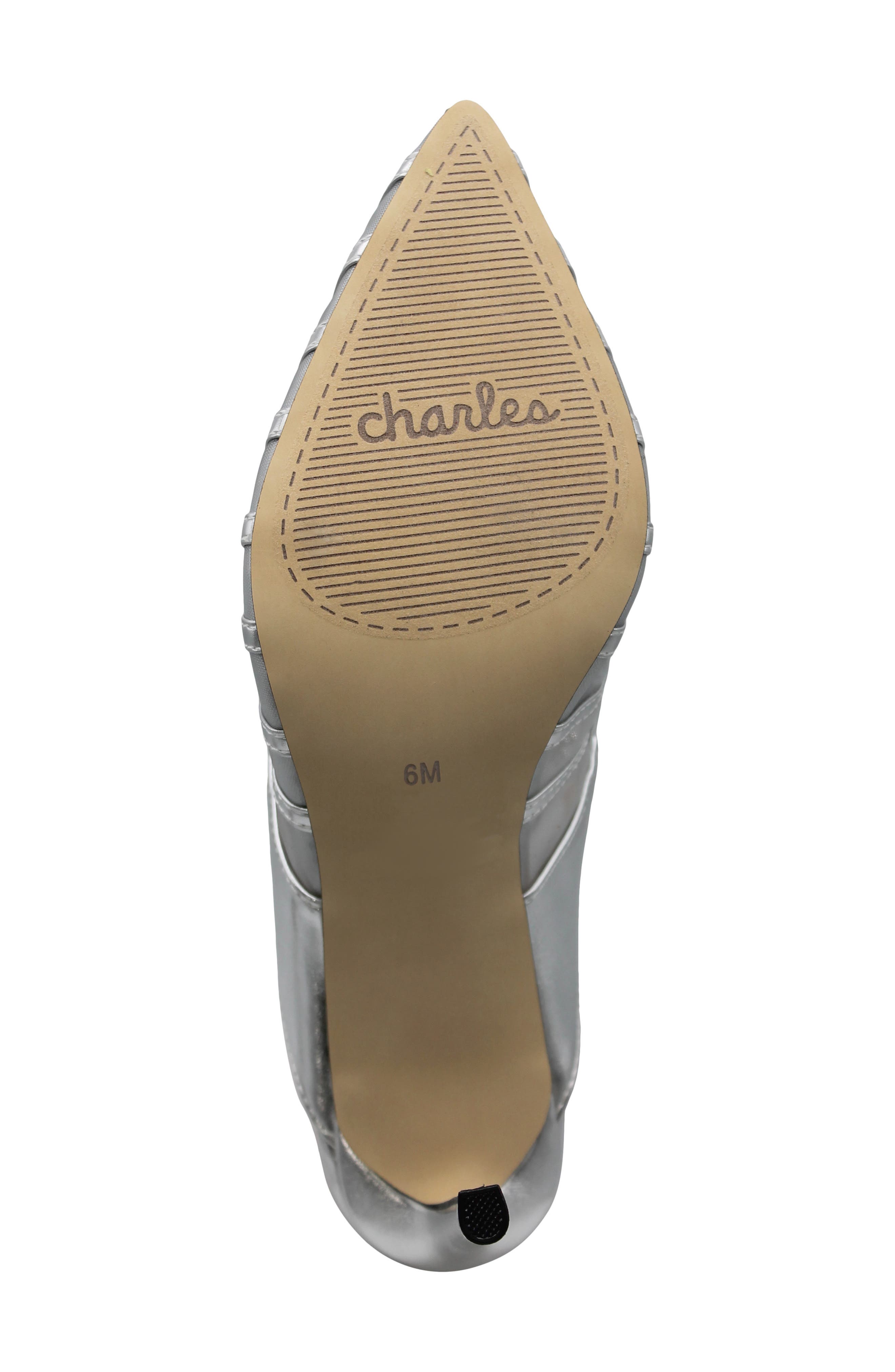 Charles by Charles David Swell Crystal Strap Mesh Mule, Alternate, color, Silver-Memt