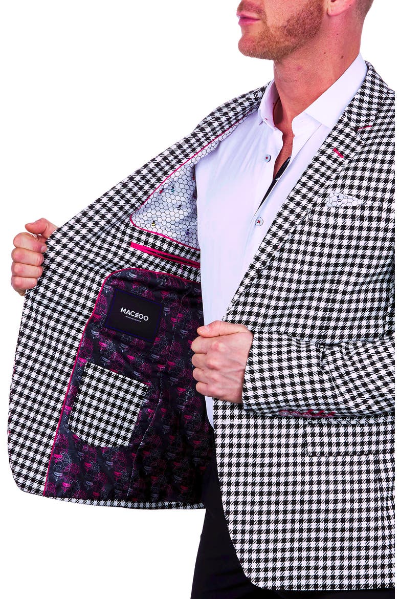 Socrate Chest White Houndstooth Blazer, Alternate, color, WHITE