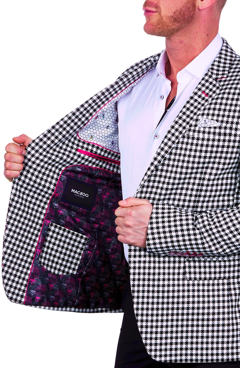 Maceoo Socrate Chest White Houndstooth Blazer, Alternate, color, White
