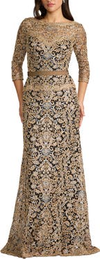Tadashi Shoji Embroidered Sequin Gown